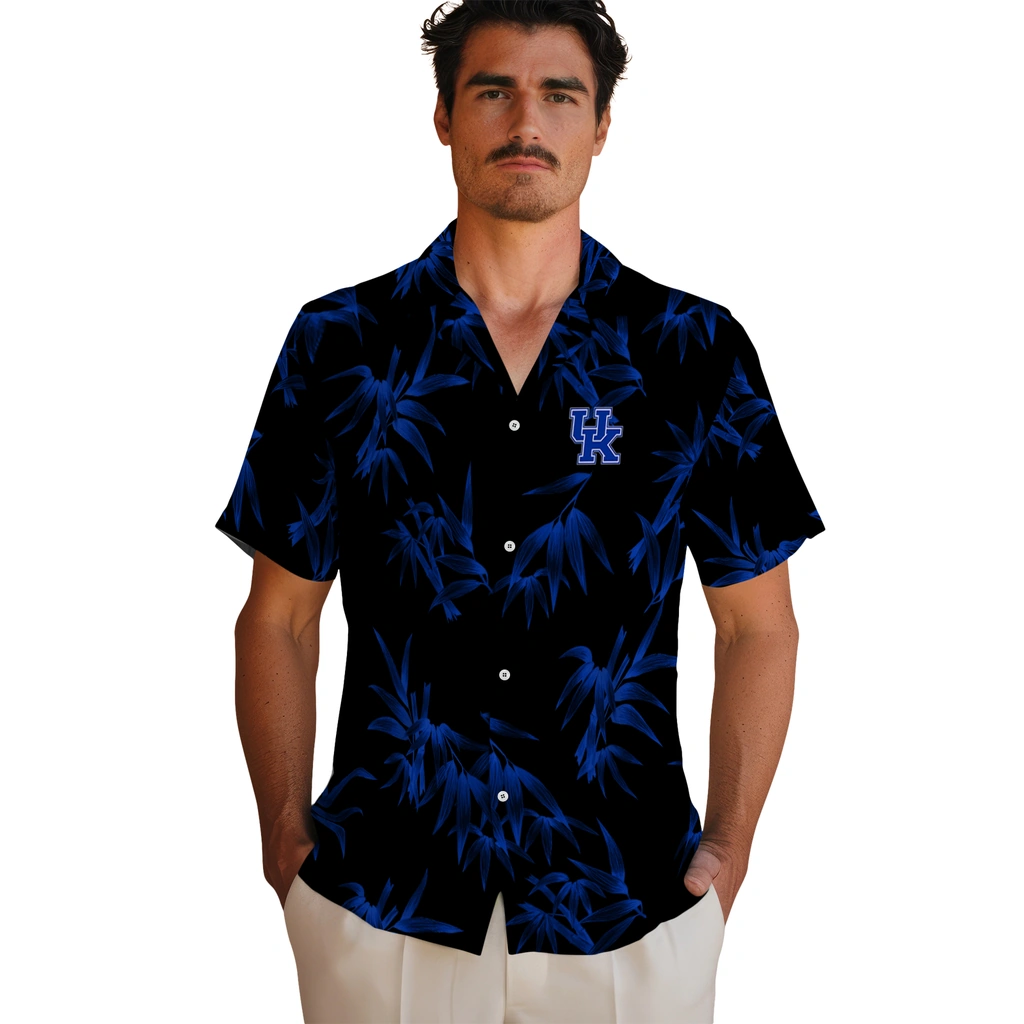 Kentucky Wildcats Hawaiian Shirt - Bamboo Branches kentucky wildcats bamboo branches blue black hawaiian shirts fashion forward