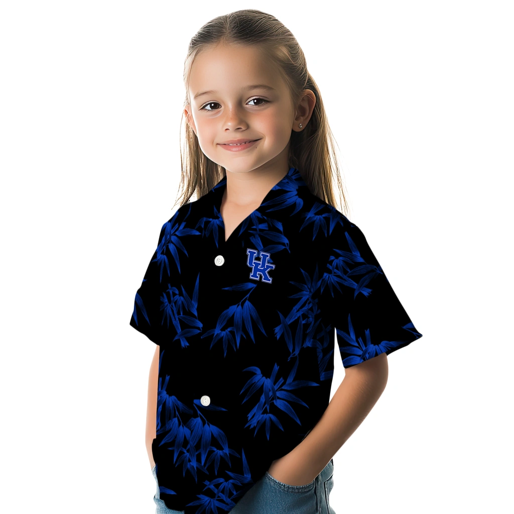 Kentucky Wildcats Hawaiian Shirt - Bamboo Branches kentucky wildcats bamboo branches blue black hawaiian shirts premium grade