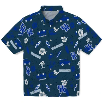 kentucky wildcats beach vibe navy hawaiian shirts best selling