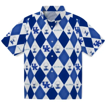 kentucky wildcats balloon plaid blue hawaiian shirts best selling
