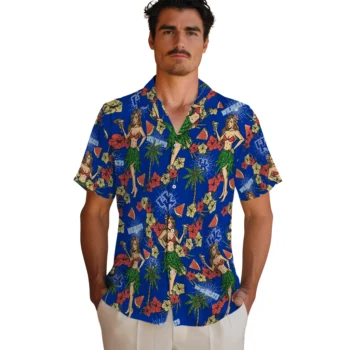 kentucky wildcats hawaiian girls design blue hawaiian shirts fashion forward