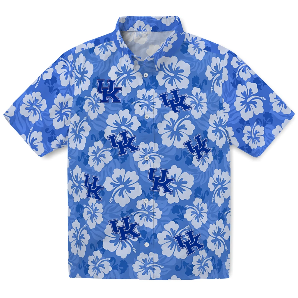 Kentucky Wildcats Hawaiian Shirt - Hibiscus Cluster kentucky wildcats hibiscus cluster blue hawaiian shirts best selling