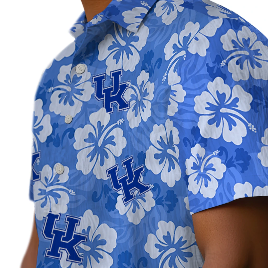 Kentucky Wildcats Hawaiian Shirt - Hibiscus Cluster kentucky wildcats hibiscus cluster blue hawaiian shirts trendy