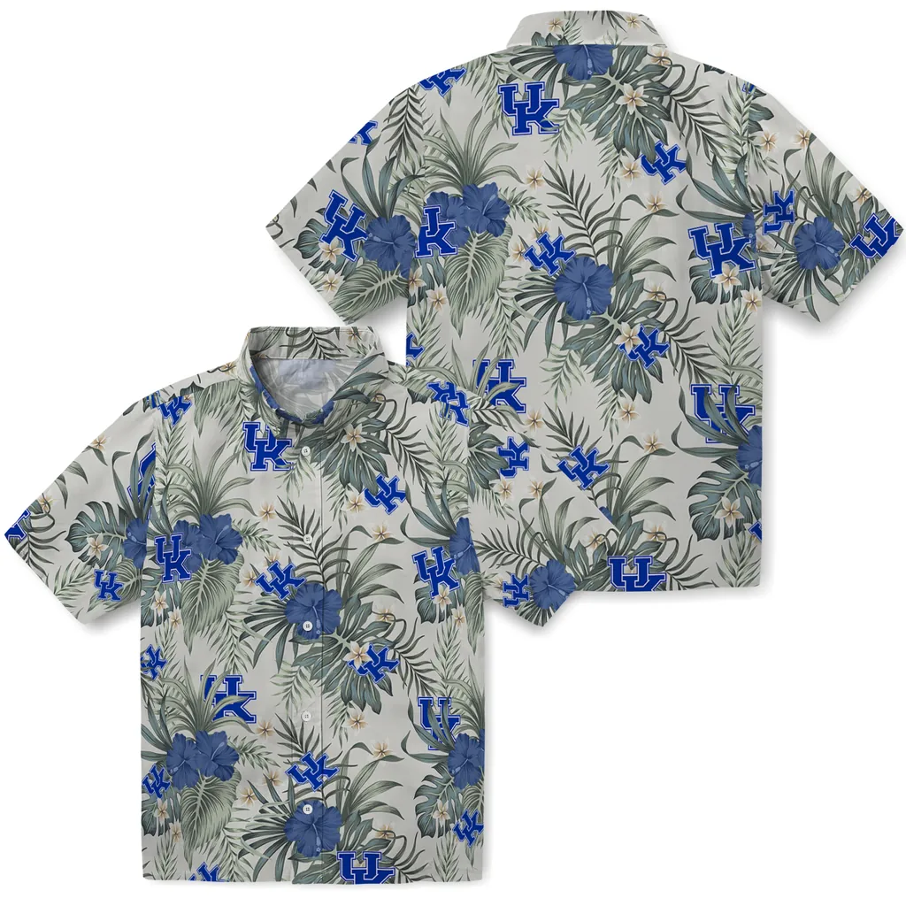 Kentucky Wildcats Hawaiian Shirt - Hibiscus Designs kentucky wildcats hibiscus designs beige hawaiian shirts high quality