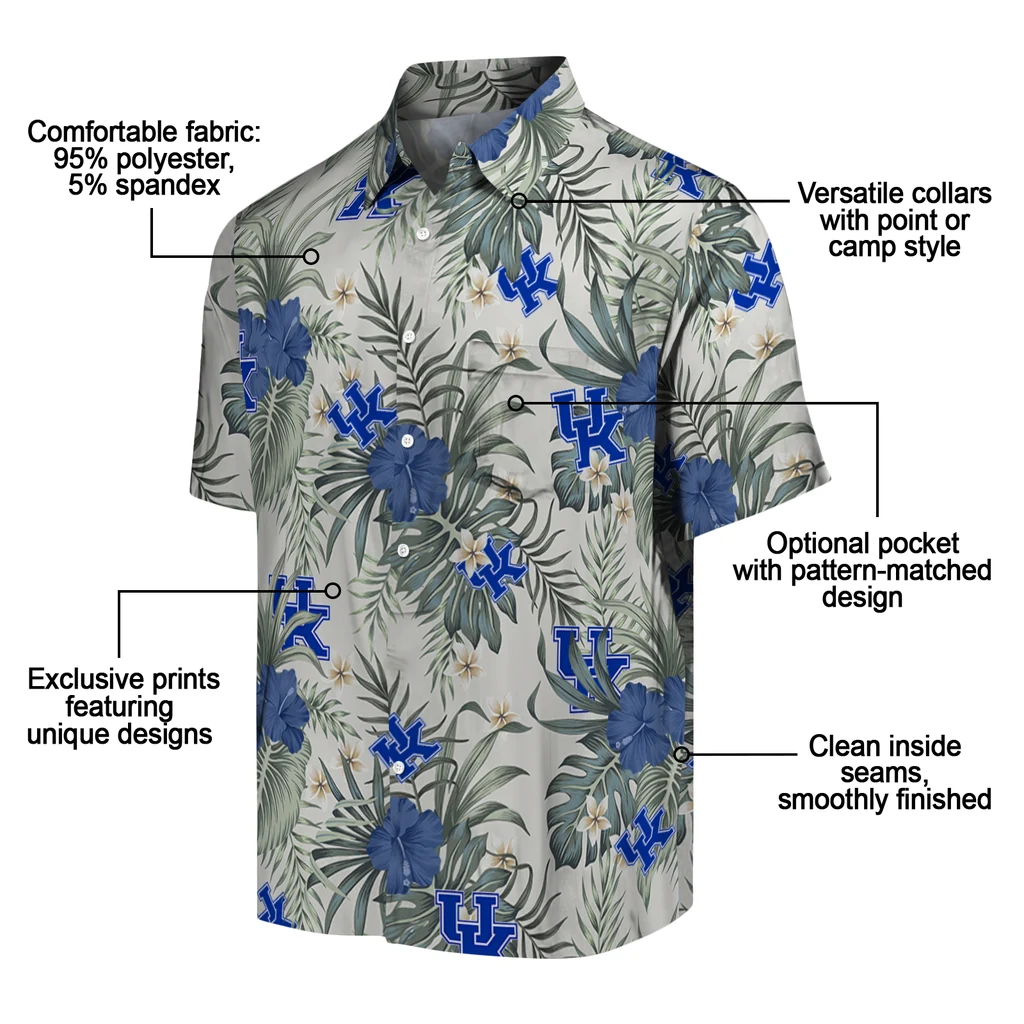 Kentucky Wildcats Hawaiian Shirt - Hibiscus Designs kentucky wildcats hibiscus designs beige hawaiian shirts new arrival