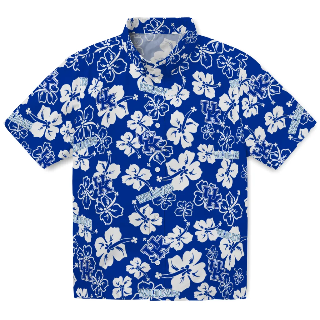 Kentucky Wildcats Hawaiian Shirt - Hibiscus Flower Design kentucky wildcats hibiscus bloom blue hawaiian shirts best selling