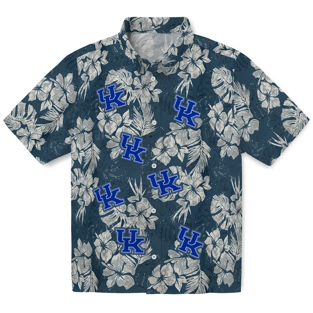 Kentucky Wildcats Hawaiian Shirt - Hibiscus Flowers kentucky wildcats hibiscus flowers navy blue hawaiian shirts best selling