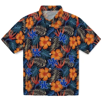 kentucky wildcats hibiscus foliage hawaiian shirts best selling