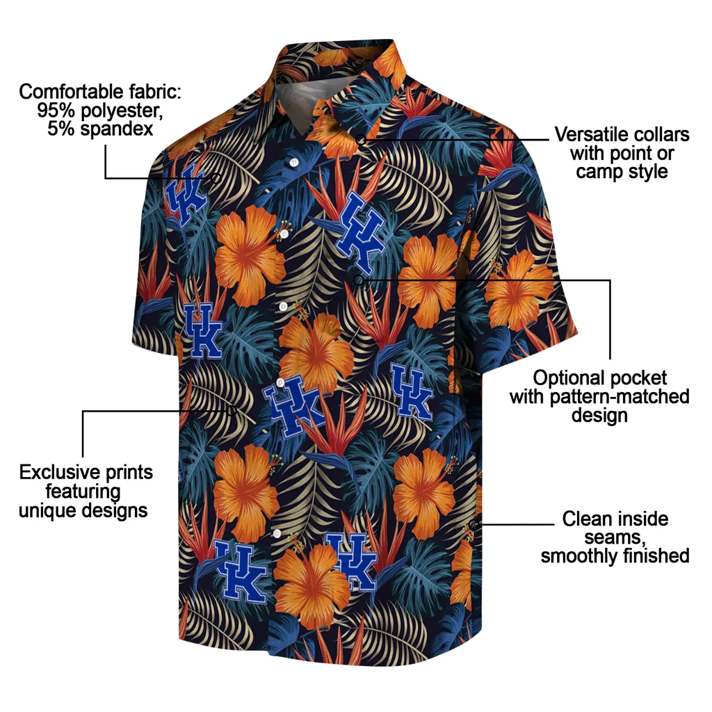 Kentucky Wildcats Hawaiian Shirt - Hibiscus Foliage kentucky wildcats hibiscus foliage hawaiian shirts new arrival