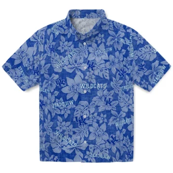 kentucky wildcats hibiscus oasis blue hawaiian shirts best selling