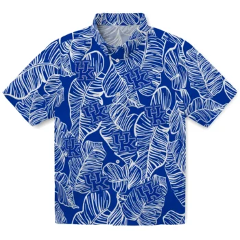kentucky wildcats leaf outline blue hawaiian shirts best selling