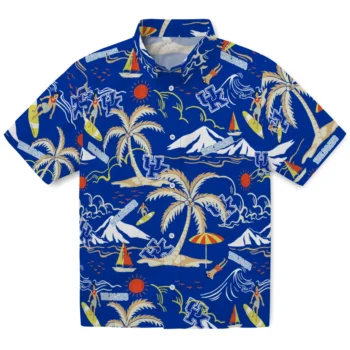 kentucky wildcats palm tree island blue hawaiian shirts best selling