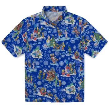 kentucky wildcats simpsons christmas blue hawaiian shirts best selling