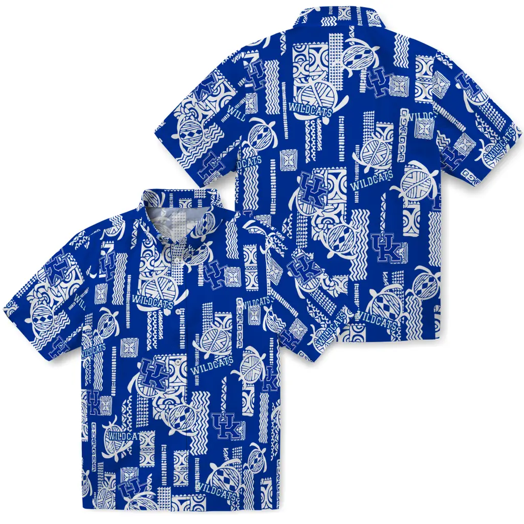 Kentucky Wildcats Hawaiian Shirt - Turtle Lines kentucky wildcats turtle lines blue hawaiian shirts high quality