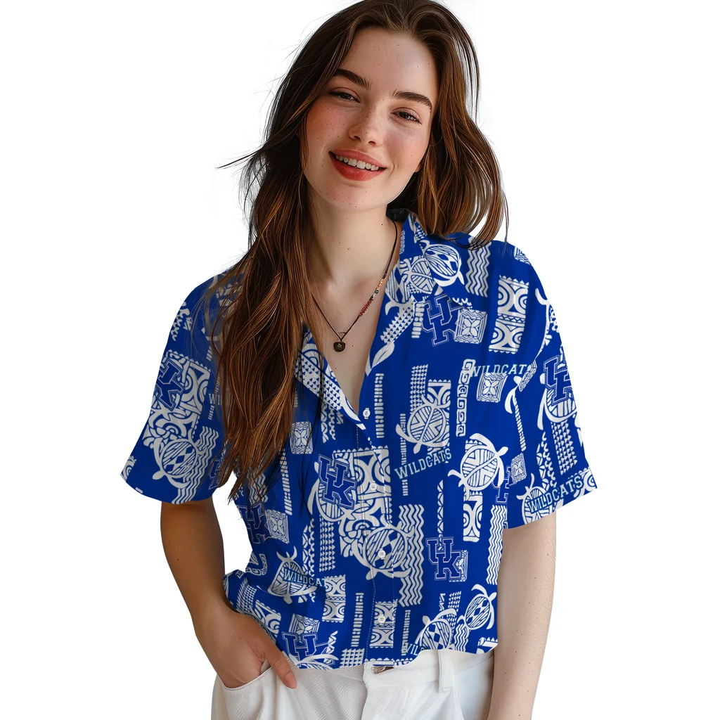 Kentucky Wildcats Hawaiian Shirt - Turtle Lines kentucky wildcats turtle lines blue hawaiian shirts latest model