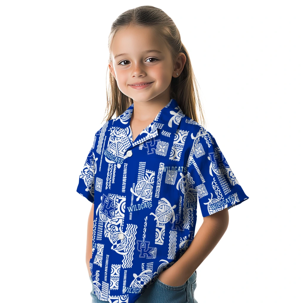 Kentucky Wildcats Hawaiian Shirt - Turtle Lines kentucky wildcats turtle lines blue hawaiian shirts premium grade