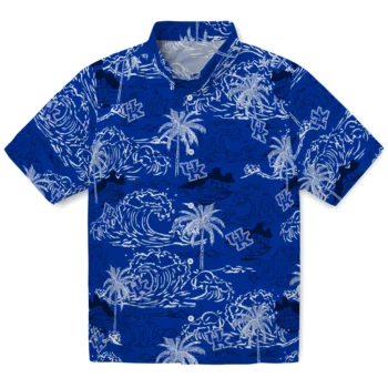 kentucky wildcats wave palm blue hawaiian shirts best selling