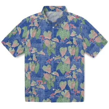la tech anthurium overlay blue hawaiian shirts best selling