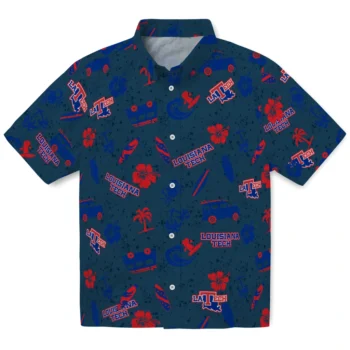 la tech beach vibe navy hawaiian shirts best selling