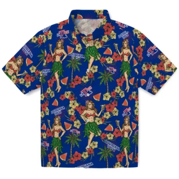 la tech hawaiian girls design blue hawaiian shirts best selling