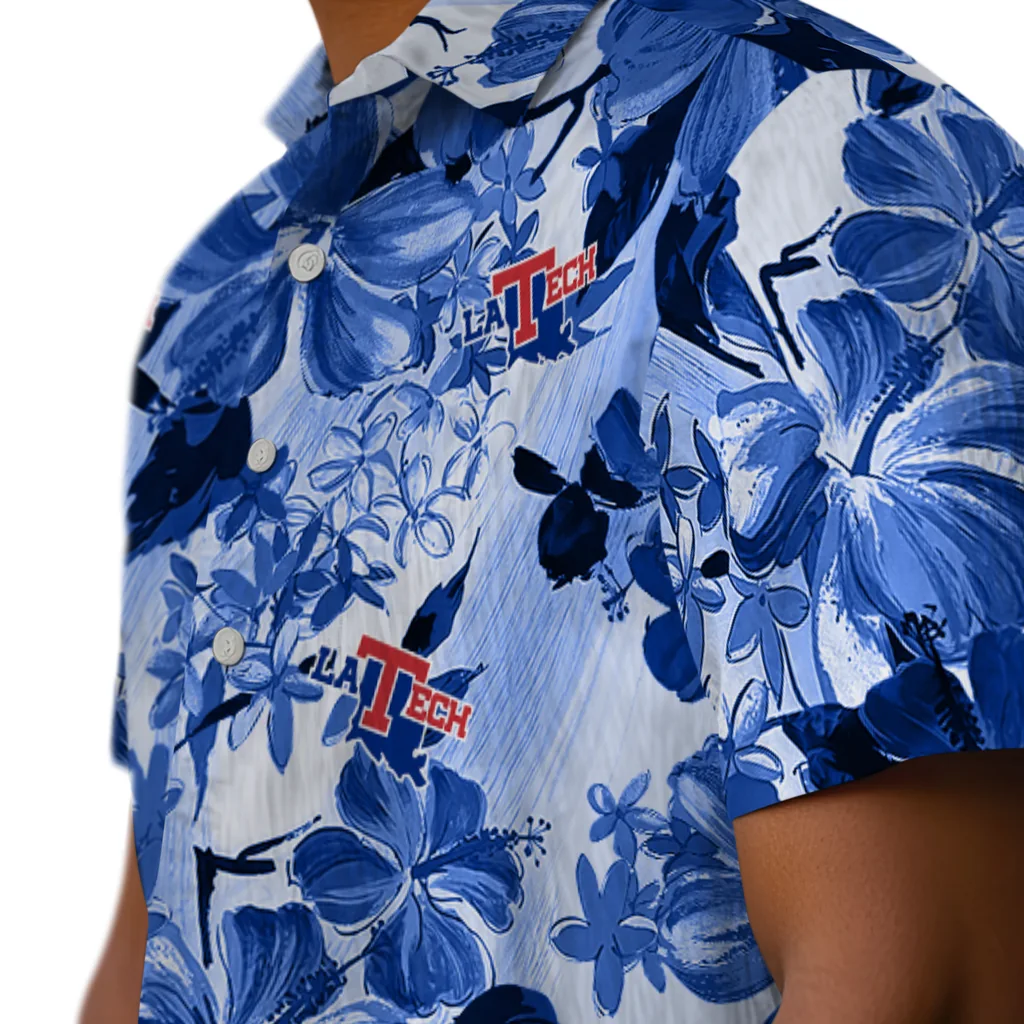LA Tech Hawaiian Shirt - Hibiscus Arrangement la tech hibiscus arrangement blue hawaiian shirts trendy