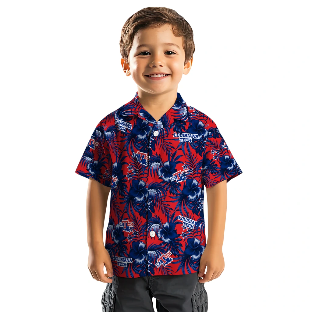LA Tech Hawaiian Shirt - Hibiscus Exotic la tech hibiscus exotic blue hawaiian shirts top rated