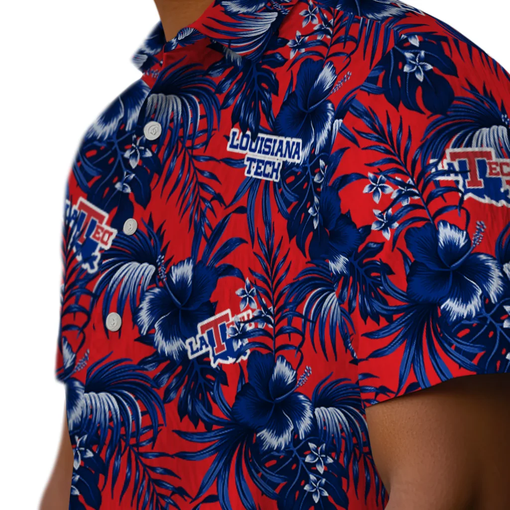 LA Tech Hawaiian Shirt - Hibiscus Exotic la tech hibiscus exotic blue hawaiian shirts trendy