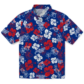 la tech hibiscus bloom blue hawaiian shirts best selling