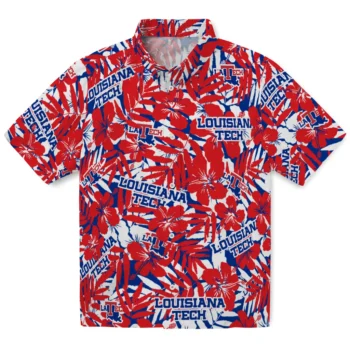 la tech hibiscus overlay hawaiian shirts best selling