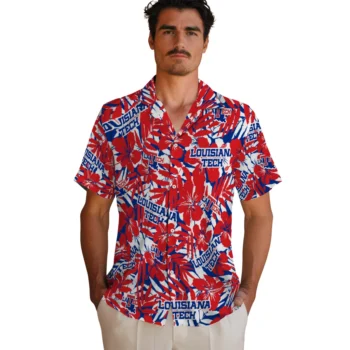 la tech hibiscus overlay hawaiian shirts fashion forward
