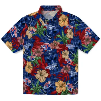 la tech tiki jungle blue hawaiian shirts best selling