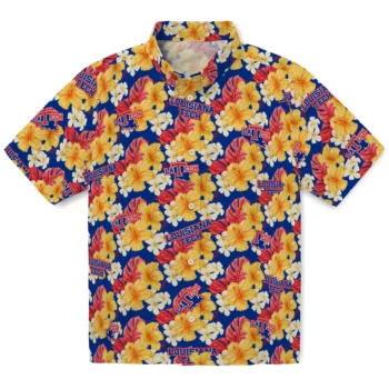 la tech hibiscus tropics blue yellow hawaiian shirts best selling