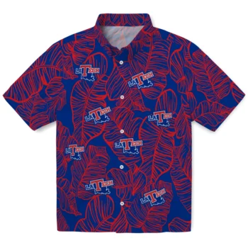 la tech leaf outline blue hawaiian shirts best selling