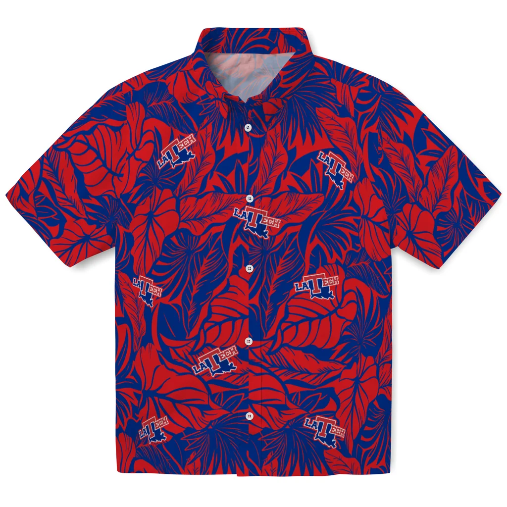LA Tech Hawaiian Shirt - Monstera Layer la tech monstera layer blue hawaiian shirts best selling