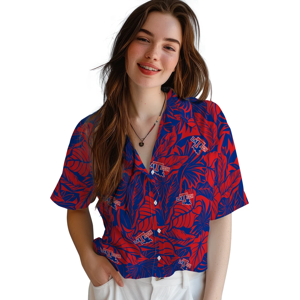 LA Tech Hawaiian Shirt - Monstera Layer la tech monstera layer blue hawaiian shirts latest model