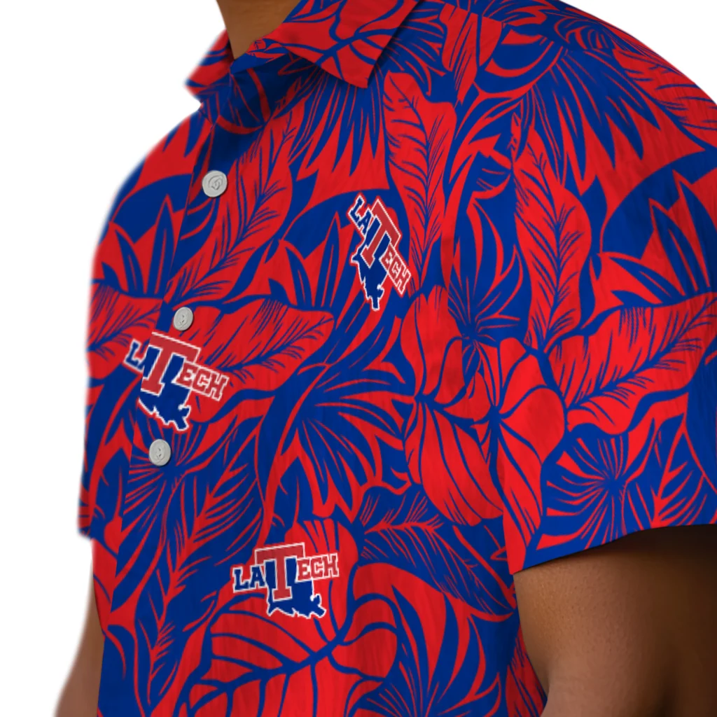 LA Tech Hawaiian Shirt - Monstera Layer la tech monstera layer blue hawaiian shirts trendy