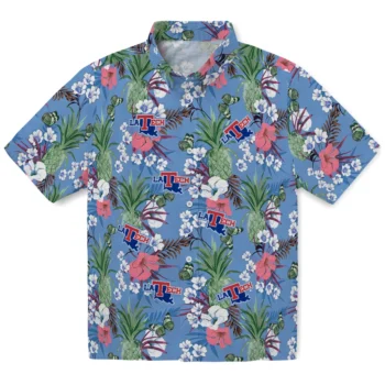 la tech pineapple bouquet best sky blue hawaiian shirts best selling