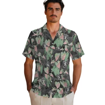 las vegas raiders anthurium overlay black hawaiian shirts fashion forward
