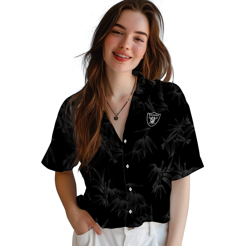 Las Vegas Raiders Hawaiian Shirt - Bamboo Branches las vegas raiders bamboo branches black hawaiian shirts latest model
