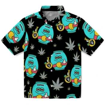 las vegas raiders bong smile black hawaiian shirts best selling
