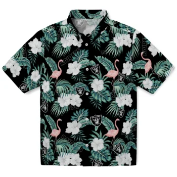 las vegas raiders flamingo palms black hawaiian shirts best selling