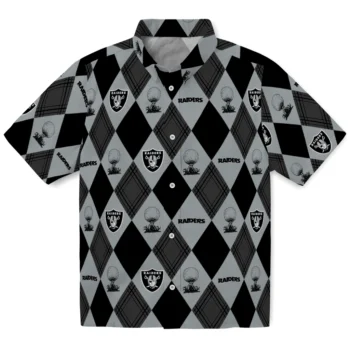 las vegas raiders balloon plaid black hawaiian shirts best selling