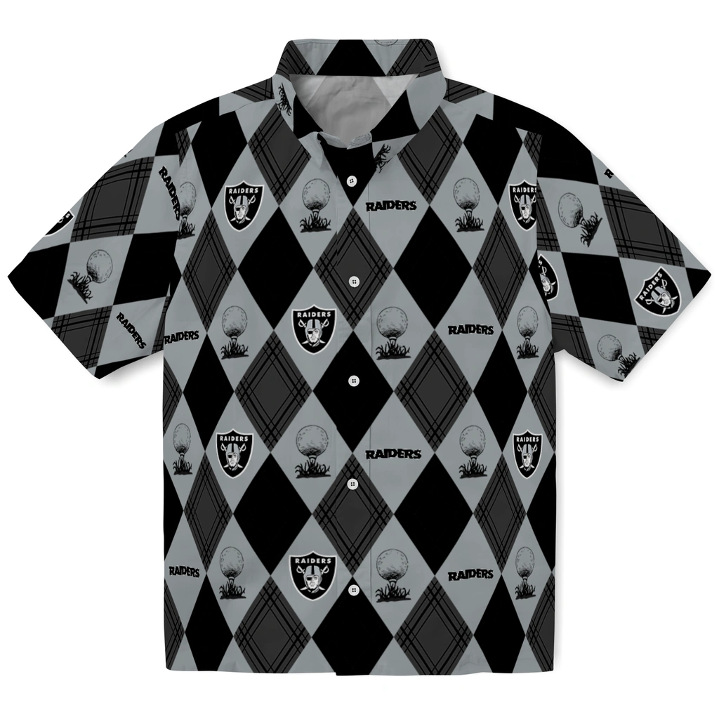 Las Vegas Raiders Hawaiian Shirt - Golfing Plaid las vegas raiders balloon plaid black hawaiian shirts best selling