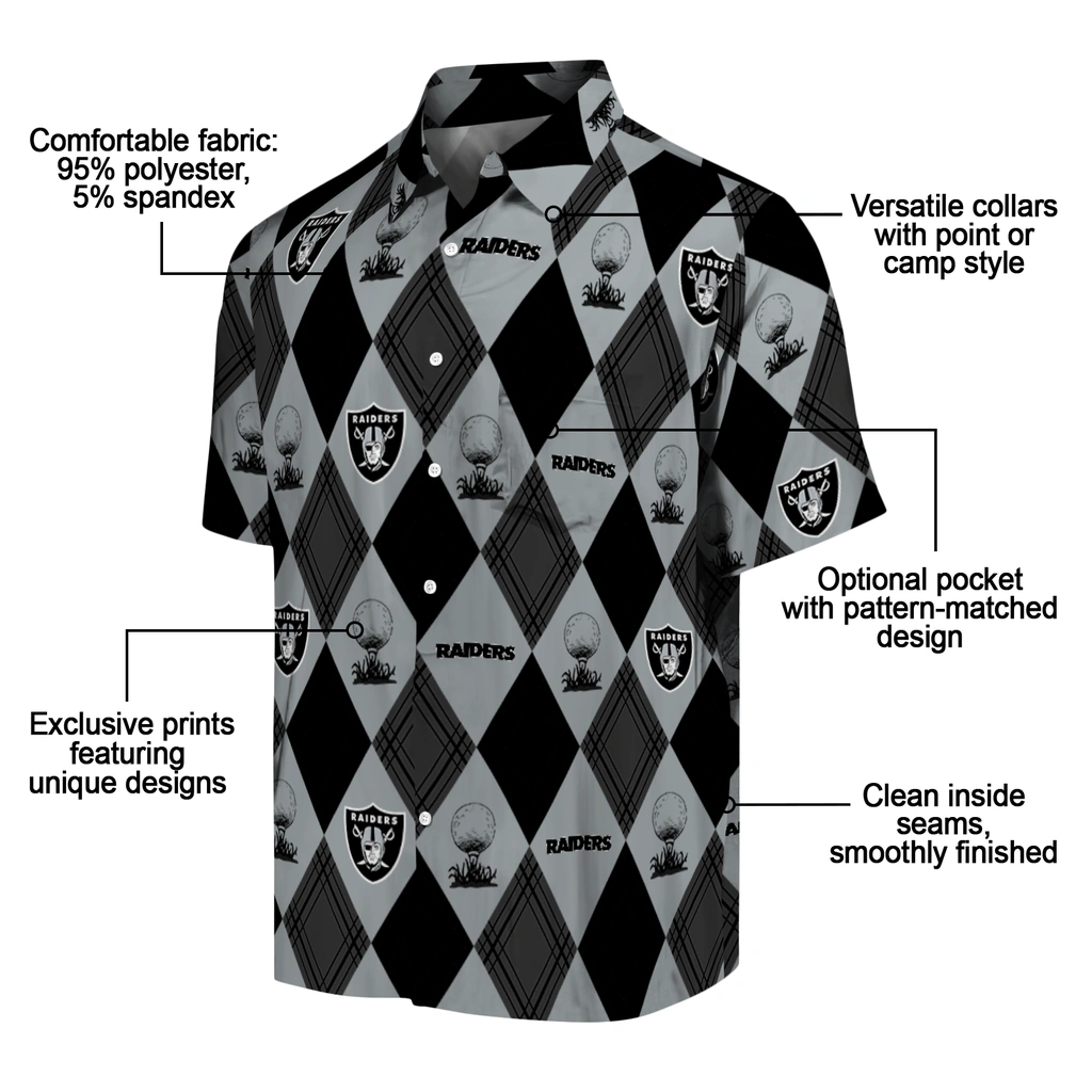 Las Vegas Raiders Hawaiian Shirt - Golfing Plaid las vegas raiders balloon plaid black hawaiian shirts new arrival
