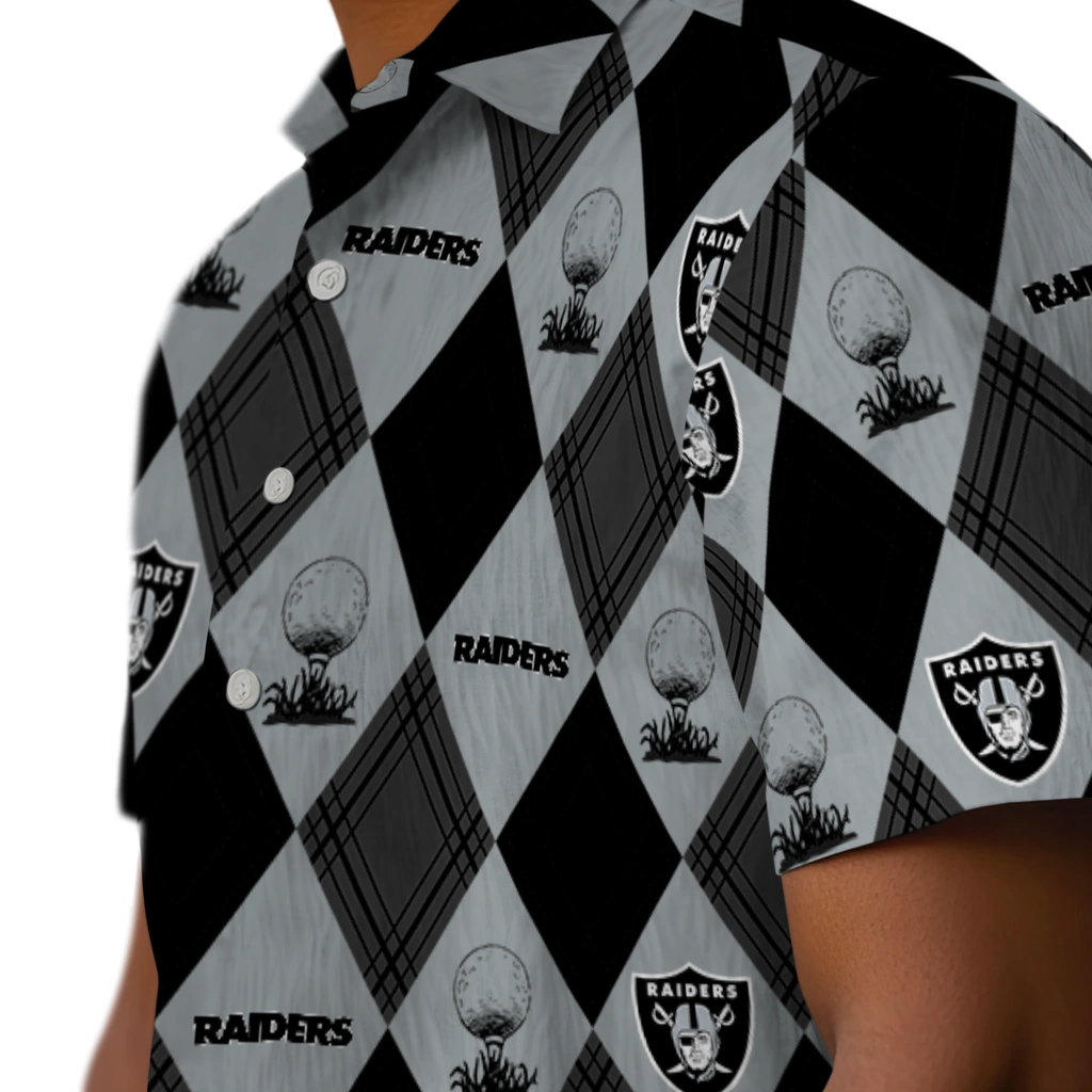 Las Vegas Raiders Hawaiian Shirt - Golfing Plaid las vegas raiders balloon plaid black hawaiian shirts trendy