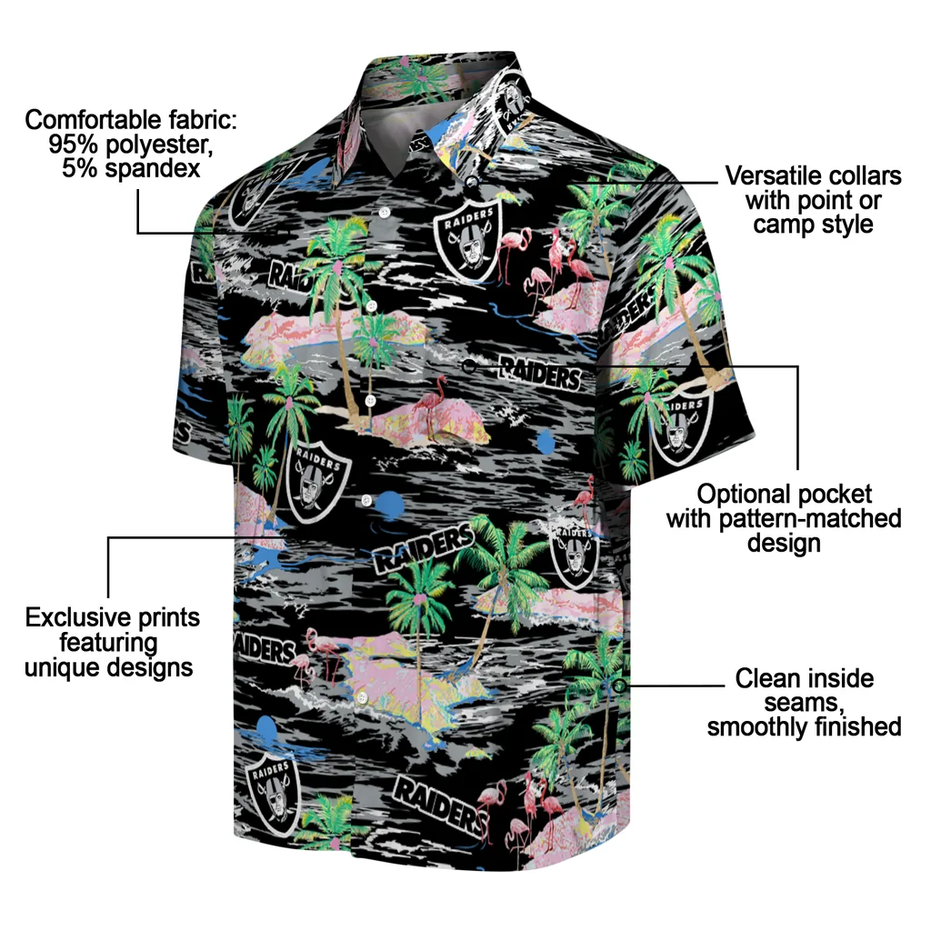 Las Vegas Raiders Hawaiian Shirt - Hawaii Island las vegas raiders flamingo retreat black hawaiian shirts new arrival