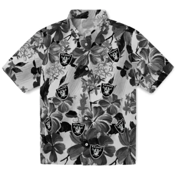 las vegas raiders hibiscus arrangement black hawaiian shirts best selling
