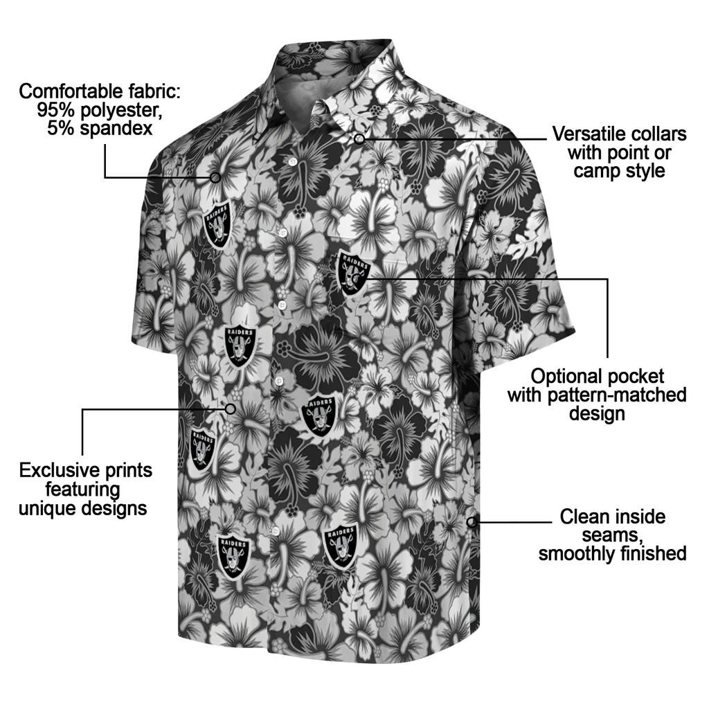 Las Vegas Raiders Hawaiian Shirt - Hibiscus Blooms las vegas raiders hibiscus blooms black hawaiian shirts new arrival