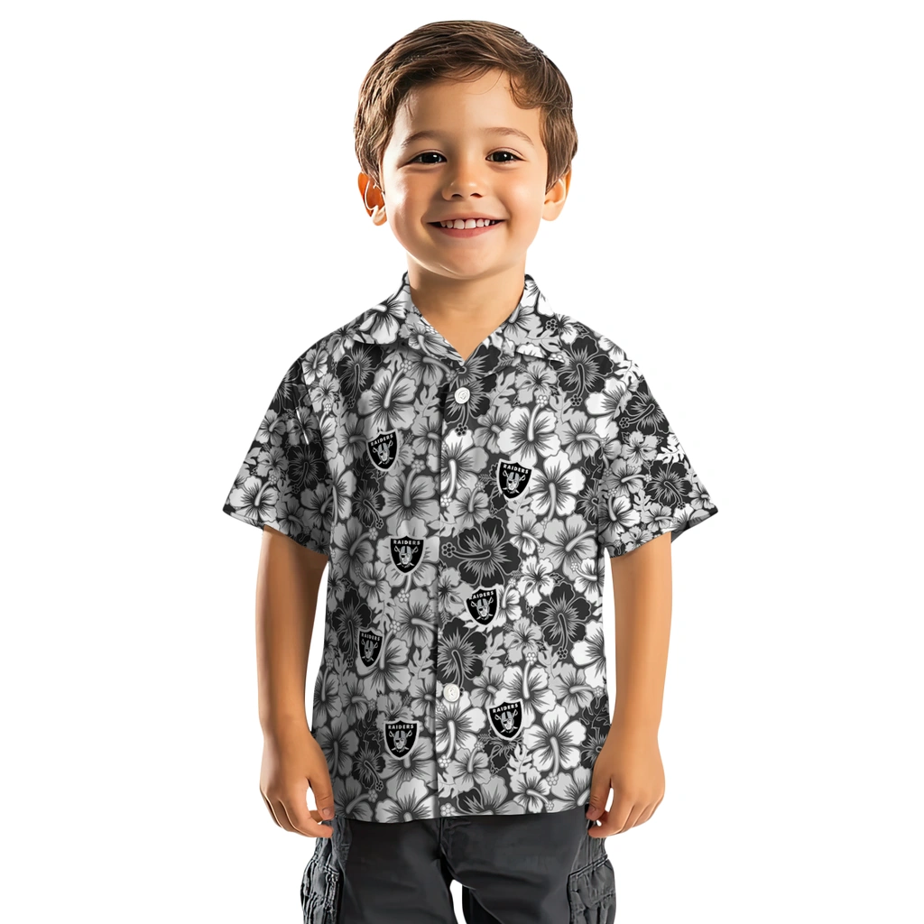 Las Vegas Raiders Hawaiian Shirt - Hibiscus Blooms las vegas raiders hibiscus blooms black hawaiian shirts top rated