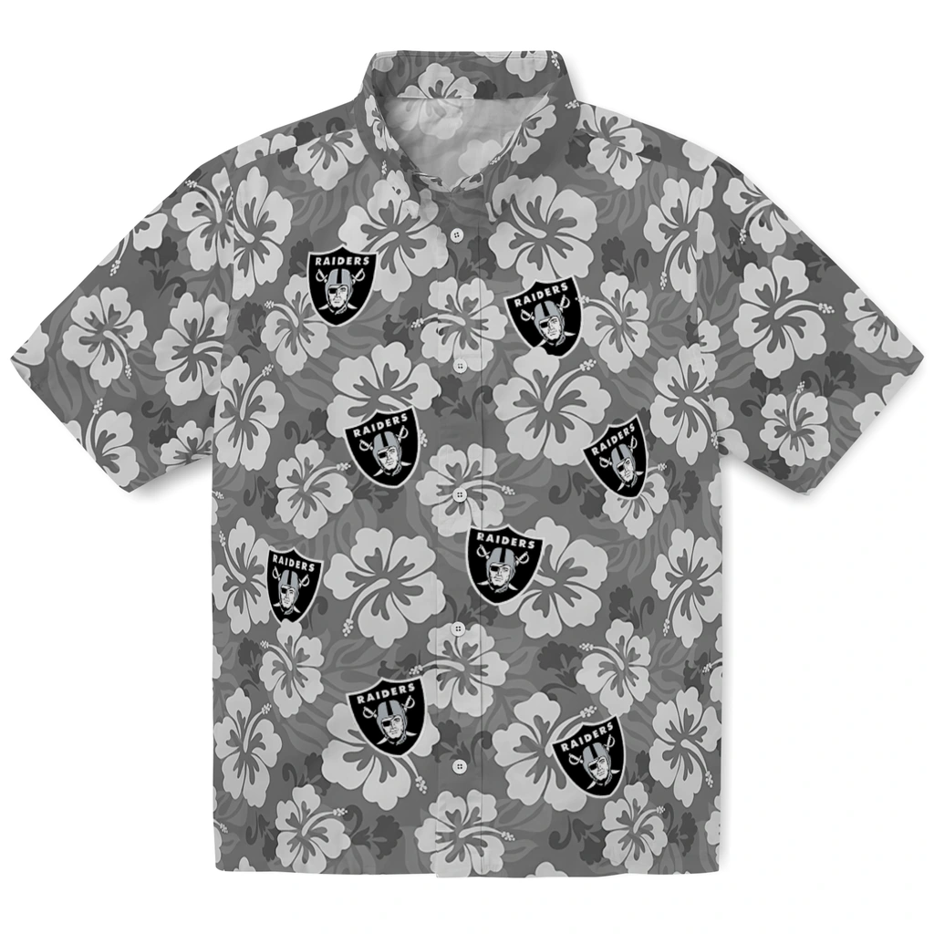 Las Vegas Raiders Hawaiian Shirt - Hibiscus Cluster las vegas raiders hibiscus cluster black hawaiian shirts best selling
